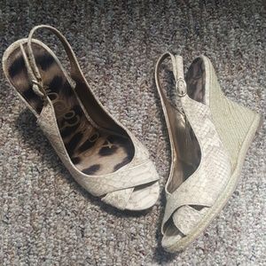Sam Edelman faux snake skin wedges